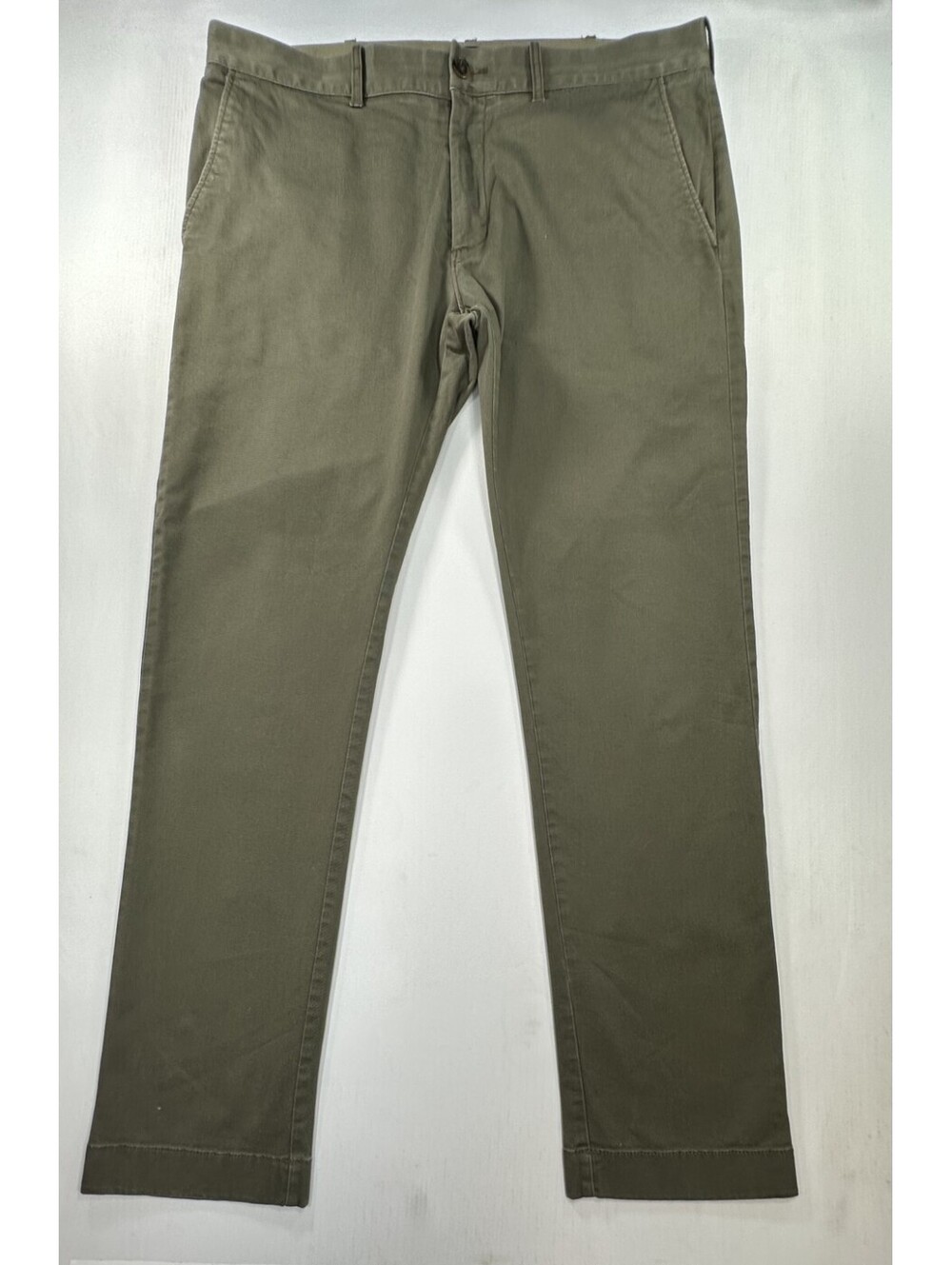 J Crew Flex Slim Fit Flat Front Chinos Green Mens 35/32
